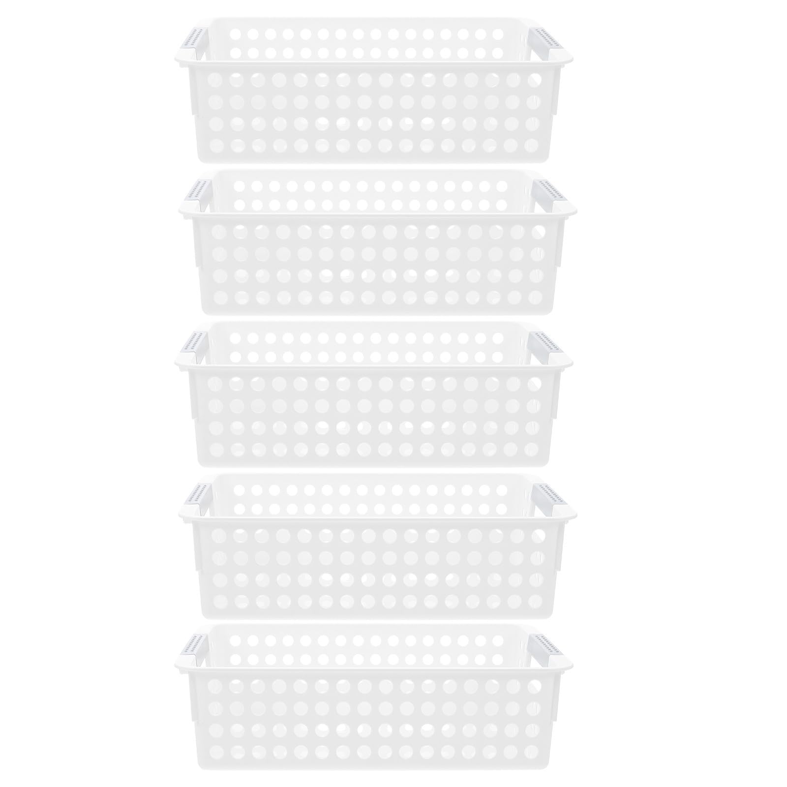 Panier de rangement plastique rectangulaire pour organiser le bureau et la maison en beauté