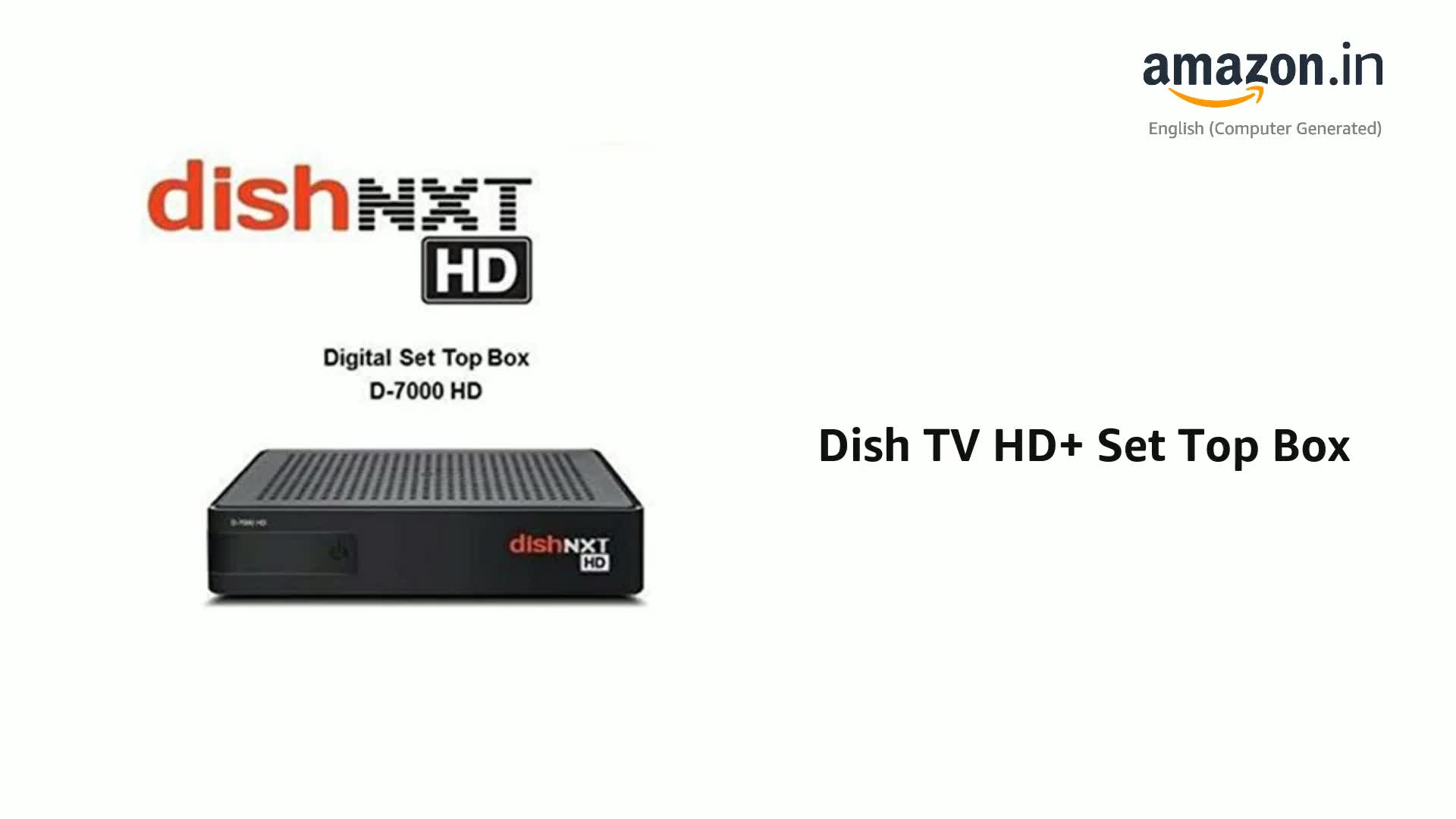 Dish TV HD+ Set Top Box with Annual Max HD Club Pack (One Year