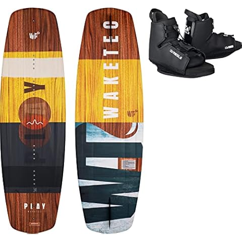 WAKETEC Wakeboard-Set Play mit Duro Bindung, Package für Anfänger und Fortgeschrittene, leicht zu Fahren, Körpergewicht 40-85 kg, Kinder Erwachsene Einsteiger, Größe:Adult, Länge:134 cm Cover
