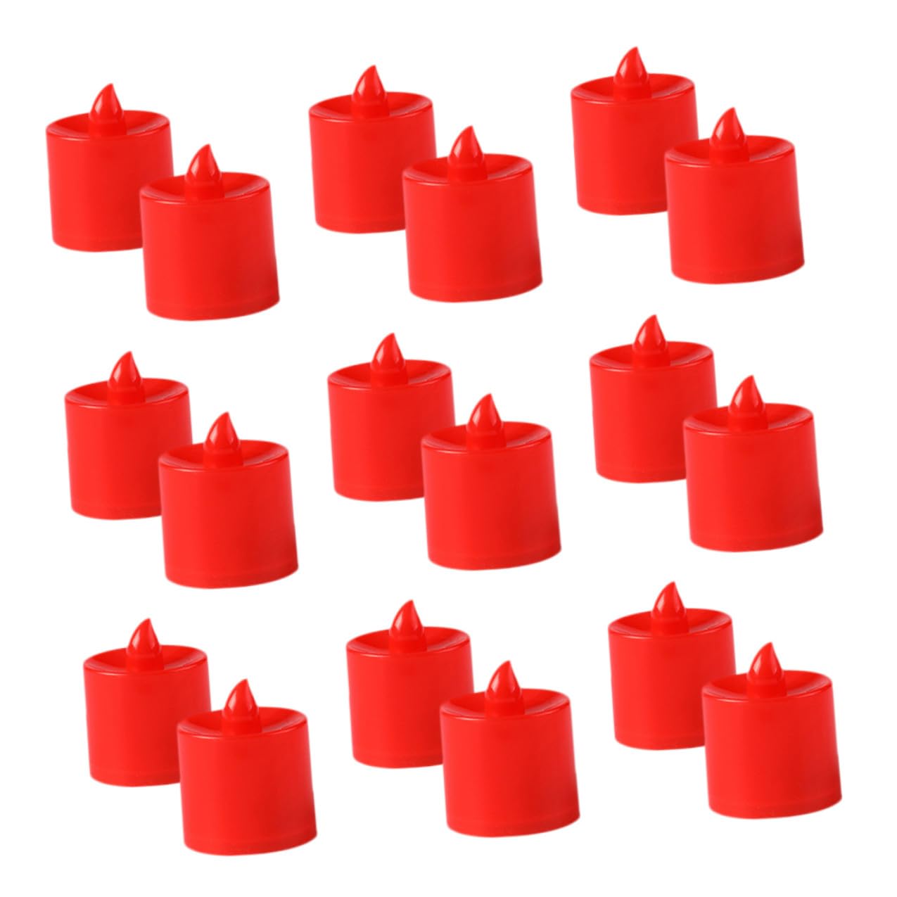 Velas LED rojas pequeñas sin llama con luz parpadeante y temporizador automático de 20 unidades 8