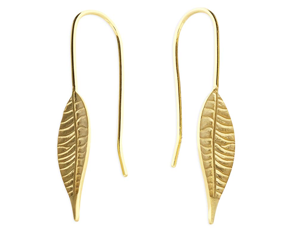 1 Paio Di Orecchini Pendenti Semplici Da Donna A Forma Di Foglia In Acciaio Inossidabile Color Oro Con Conchiglia 62356