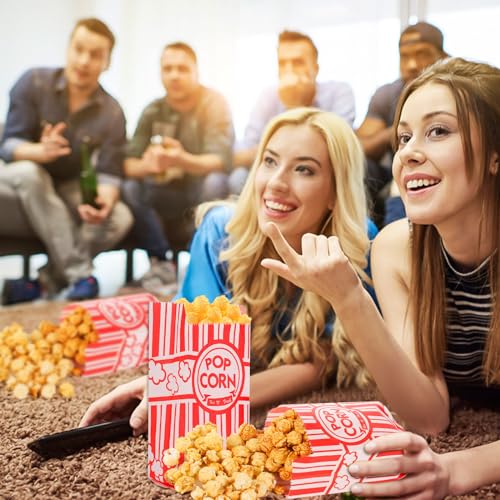 Image of 600 Pcs Paper Popcorn Bags, 1 Oz, Oil-Resistant, for Movie Nights Business | Food-grade paper, individual serving size, easy to stack, for popcorn machine, school carnivals, parties