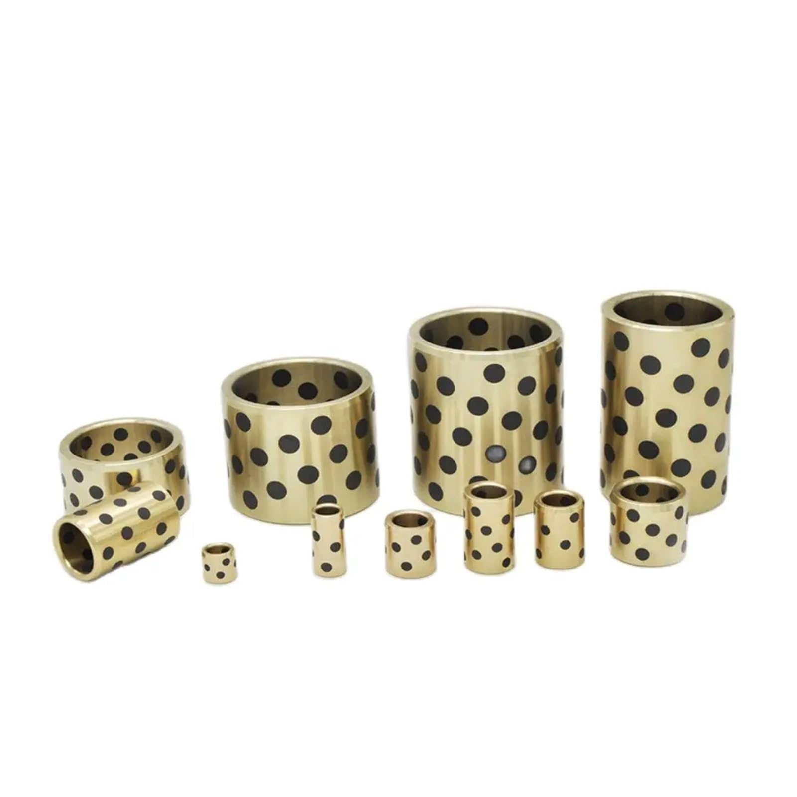 Douilles en cuivre graphité ID 14MM OD 18 20MM H 10 12 15 16 20 25 30MM Ensemble de bagues de roulement en cuivre graphite linéaire Bague autolubrifiante à l'huile(6PCS,14X20X45)