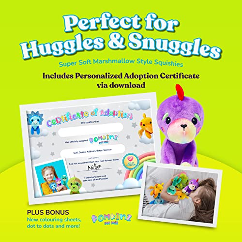 Plush Dinosaur Stuffed Animal With Carrying Case For Boys And Girls - Set Of 5 Cute Dinosaur Plush Toys Like Dino Ranch Toys, Purple Green Blue Yellow Dinosaur Plushies Stuffed Animals Dinoplush #TOP4