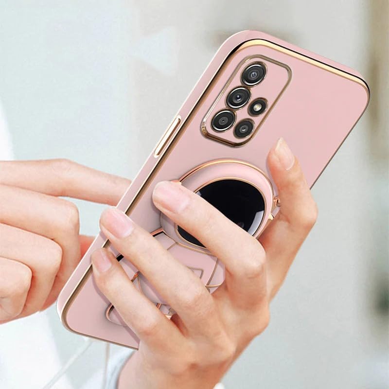 Image of for Samsung Galaxy A71 vb Case Cute 3D Astronaut Stand Design Camera Protection Shockproof Soft Back Cover (for Samsung Galaxy A71, Pink)