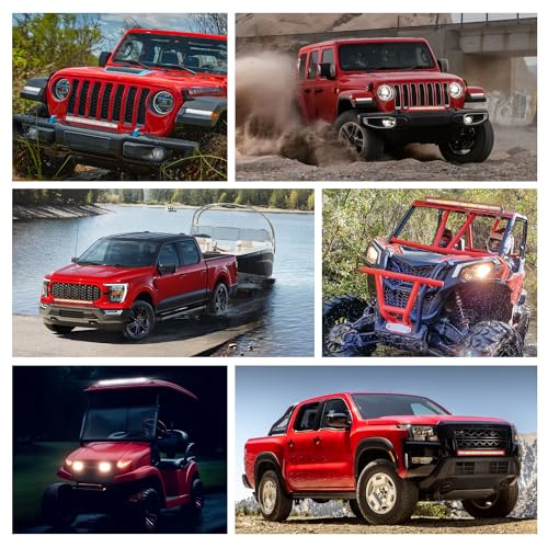 Image of Nilight LED Light Bar 33 Inch with Wiring Kit on Truck SUV UTV, Red Shell