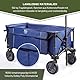 TIMBER RIDGE Heckklappe Faltbarer Klappwagen, Push-Pull-Strandwagen Faltbar, Seitentaschen, Camping, Garten, Einkaufen, 102kg Tragkraft, Blau