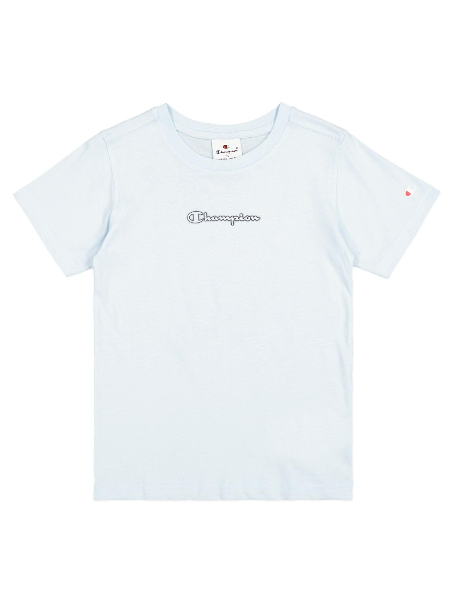 Champion Chłopięcy Legacy Boy-Graphic Crewneck with Large Logo T-Shirt, Biały (Ww001), 5-6 lat