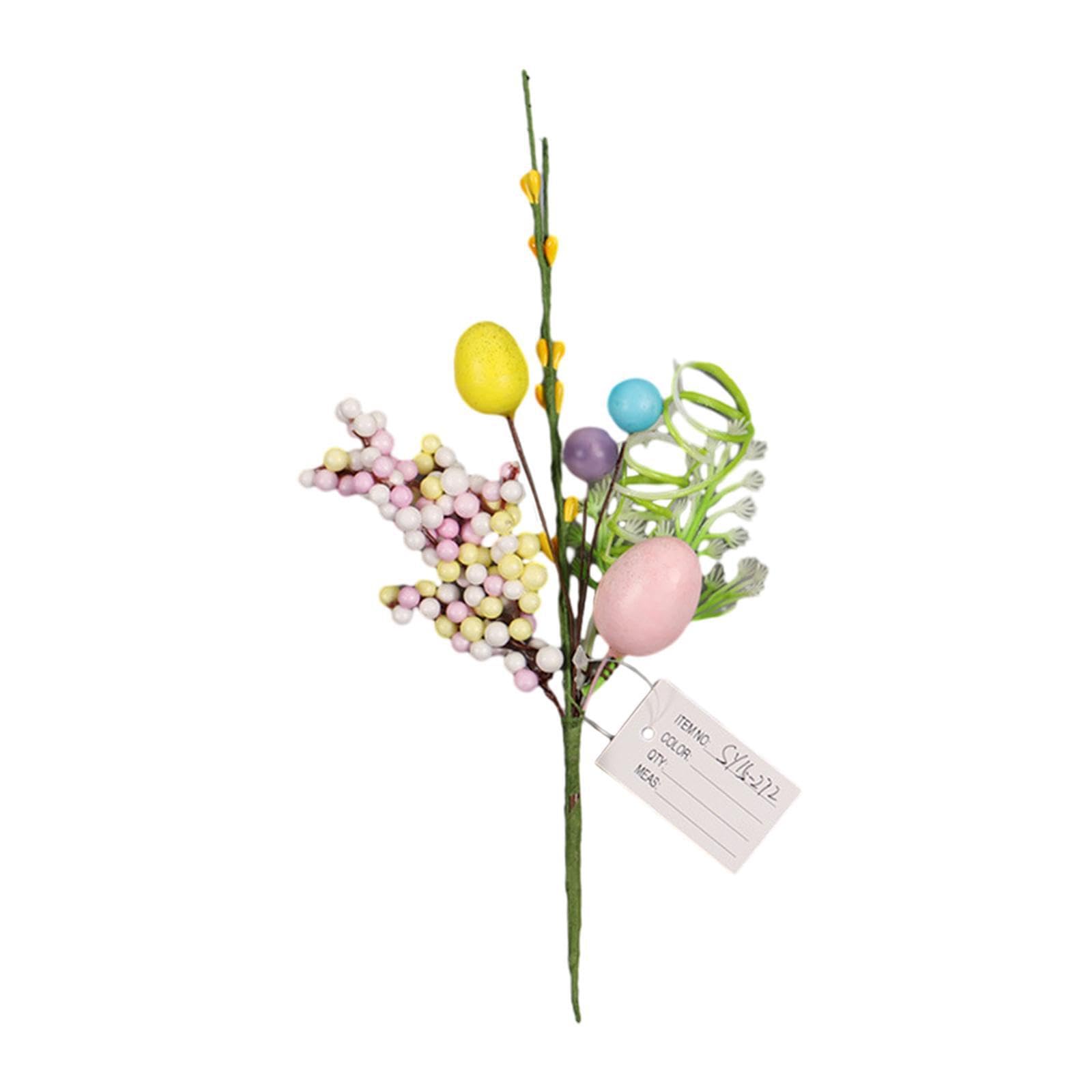 TWISAXC Unique Artificial Easter Decoration Egg Tree Branch Colorful Eggs With Green Leaves Unique Is Not Only Suitable For Easter Decoration But Also, Style H