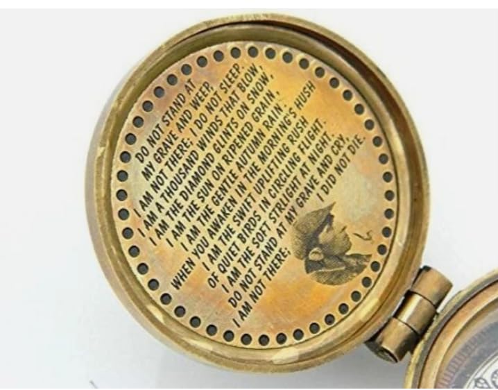 Brújula de bolsillo de latón Sherlock Holmes con funda de cuero – Coleccionable de detective consultor miniatura 2
