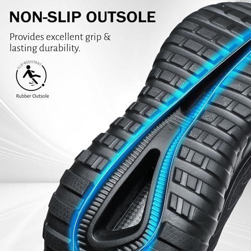 Men's Walking Running Shoes Lightweight Hollow Outsole for Shock Absorption High Rebounce Soft Insole Breathable Mesh Upper Non-Slip Sneakers for Jogging Gym Walking Athletic Workout4
