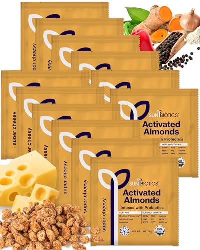 Image of Sunbiotics Activated Organic Sprouted Almonds - Super Cheesy, Pack of 12