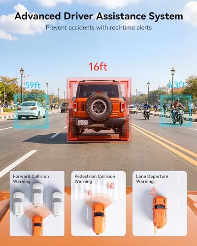 Image of WOLFBOX G850 PRO 4K Rear View Mirror Dash Cam for Car Front and Rear with GPS, ADAS, BSD, 12 inch Touchscreen, 5.8GHz WiFi, Voice Control, G-Sensor, Loop Recording, 64GB Card Included