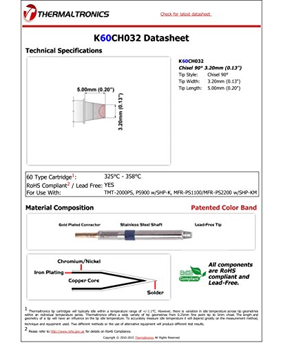 Image of Thermaltronics K60CH032 Chisel 90deg 3.20mm (0.13in)