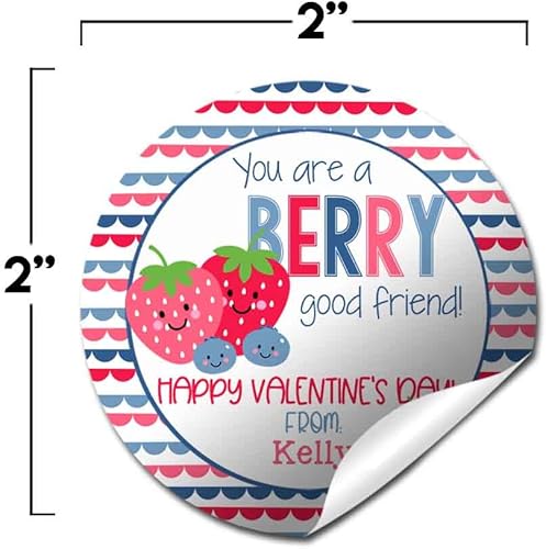 Miniatura 2 de Amanda Creation - Etiquetas adhesivas personalizadas y personalizadas para el día de San Valentín, 40 calcomanías circulares de fiesta de 2 pulgadas