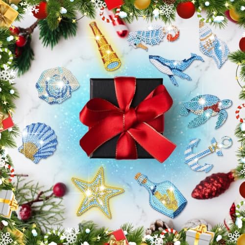 Image of HASTHIP 12 Pcs 5D Diamond Painting Keychain Kit