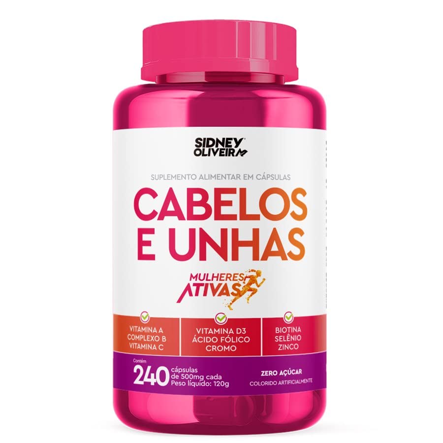 CABELOS E UNHAS 240 CAPSULAS SIDNEY OLIVEIRA