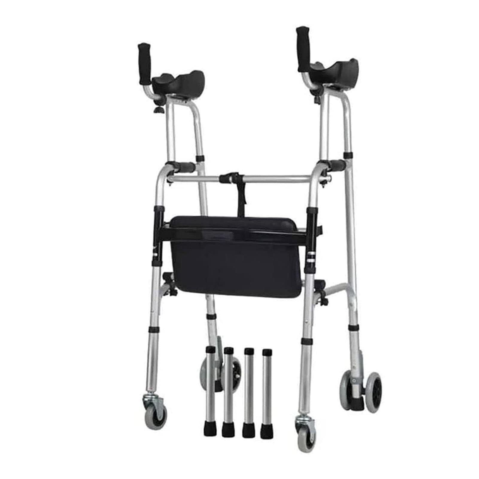 Rollator Walker, chodzik dla seniorów i dorosłych, chodzik z podpórką pod podłokietnik, regulowana wysokość