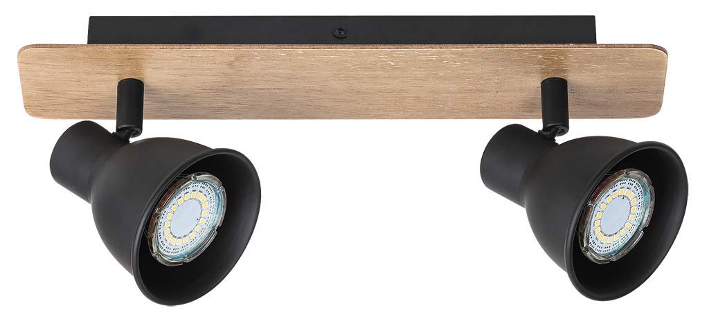 Spotleuchte Schienensystem Mac aus Metall Metall schwarz/Buche B:32cm funktioniert nur mit energiesparendem Leuchtmittel, mit Schalter