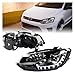 XHMAZ Car DRL Day Running Light Headlights, for VW Polo GTII 2010-2018 Head Lamp LED Bi Xenon Bulb Fog Lights Tuning Polo TSI Accessory,Left and Right-No Low Bulbs
