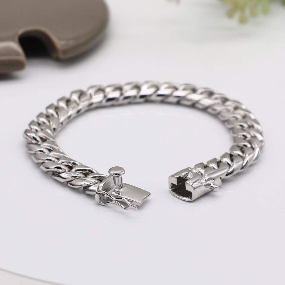 Cuban Link Bracelet 10mm 7-10 Inches Miami Hip Hop Jewelry 925 Sterling Silver Cuban Link Chain For Women Mens