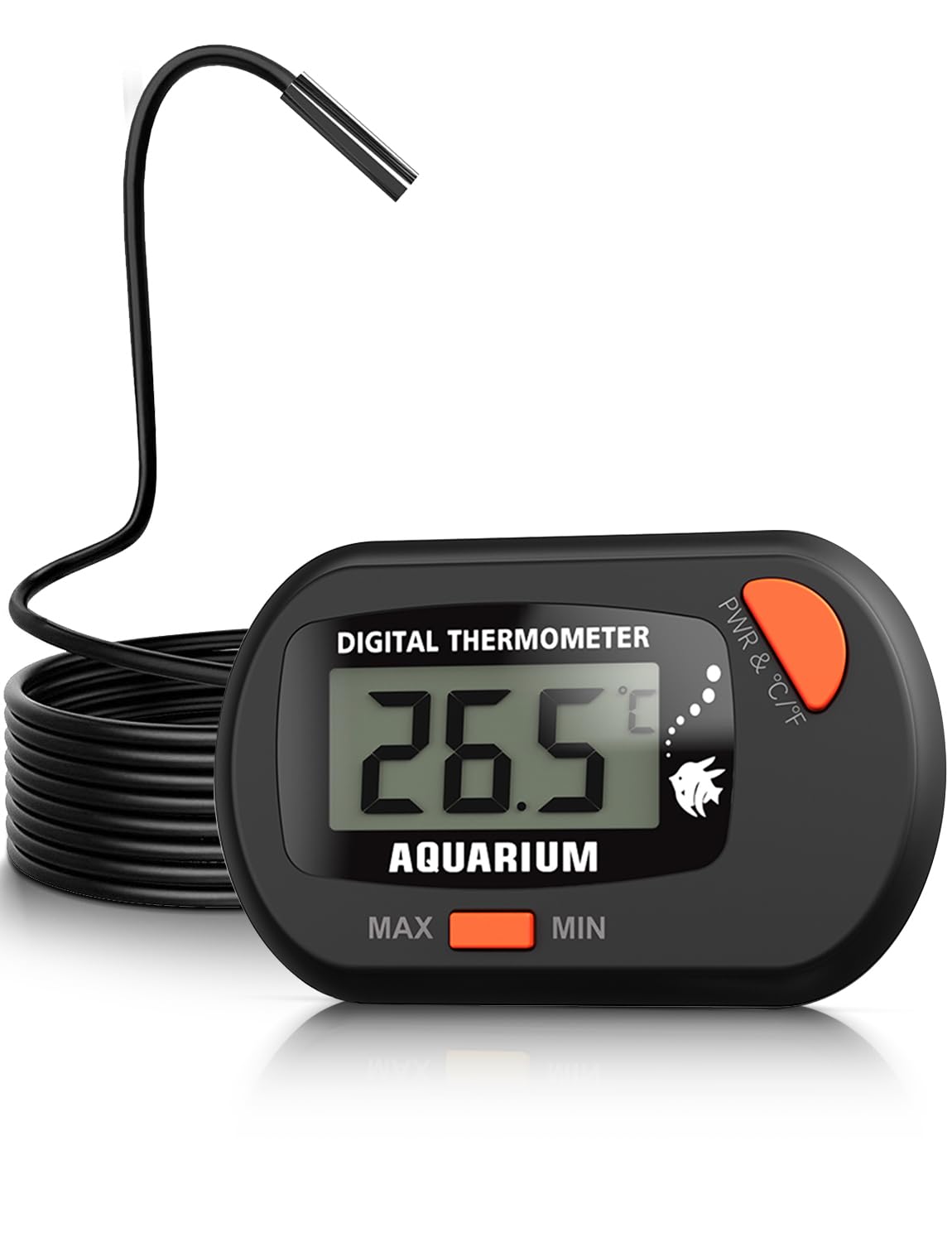 Termometr do akwarium z sondą i przyssawką, cyfrowy termometr temperatury wody LCD do akwarium, akwarium, gadów morskich, terrariów (1)