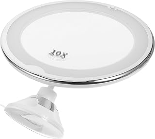 TEHAUX 10x LED Lighted Rotating Makeup Mirror...