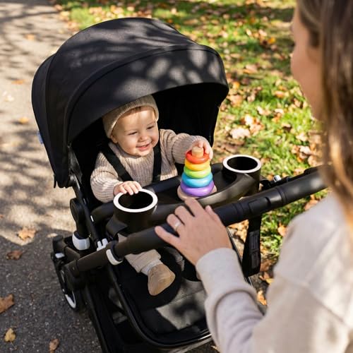 Image of Mothercare Baby Stroller Pram, 5 Point Safety Harness, Swivel Wheel, Black