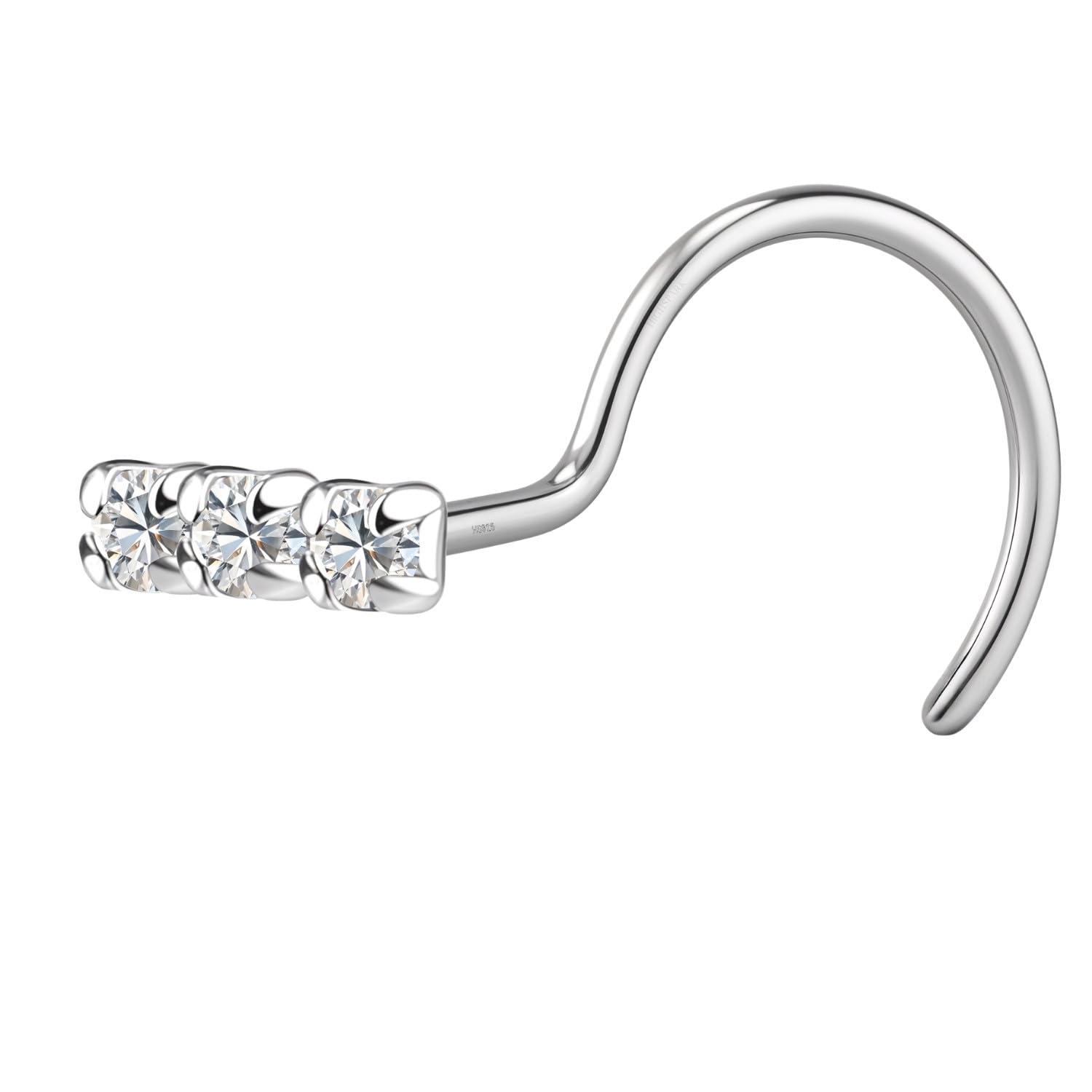 highspark 925 Silver Nose Studded Nose Pin | 92.5 Sterling Silver & Diamond Like Brilliance Sparkling Zirconia| Simple & Elegant Nose Piercing for Women-picture-15
