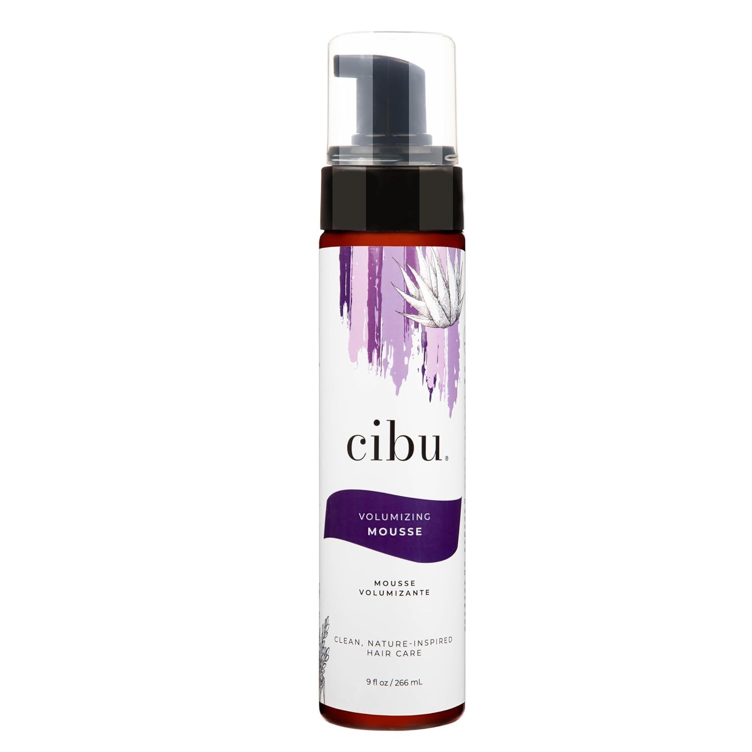 CIBU Volumizing Mousse | Travel Size Fine Hair Thickening Mousse | Strong Hold | Ultra Lightweight | Shine | Nutrient-Rich Aloevera, Rice Protein, Sunflower Seed Extract | 9oz