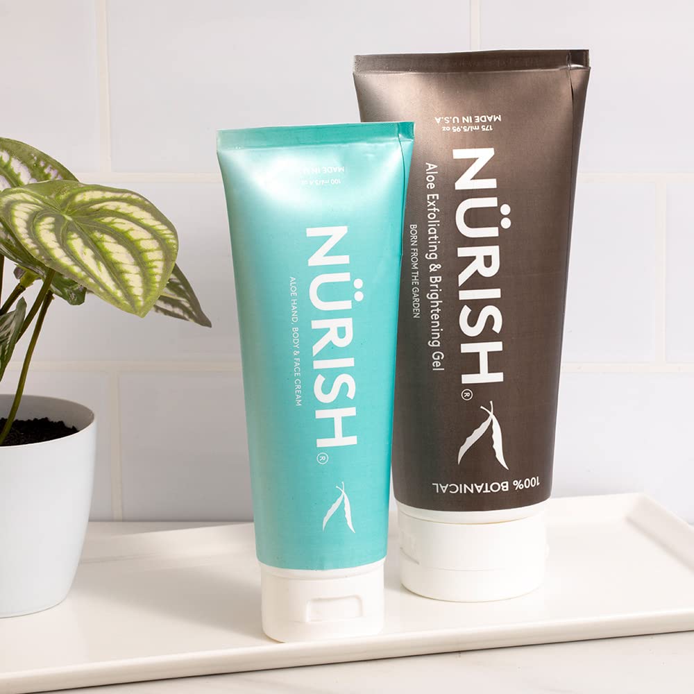 NURISH Aloe peeling żelowy, w 100% naturalny i wegański. Peeling i oczyszcza skórę bez agresywnych środków chemicznych, kwasów lub środków ściernych.