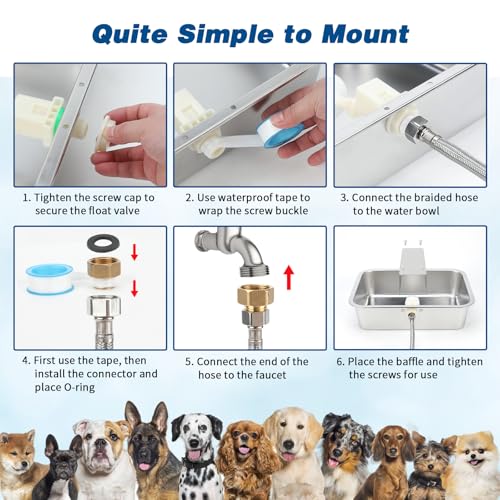 BWOGUE 3 Gal Automatic Dog Water Dispenser for Large Dogs Stainless Steel Outdoor Water Bowl Large Breed Self Filling Dog Waterer Feeder for Dogs Cat Chicken Livestock by BWOGUE - Image 7
