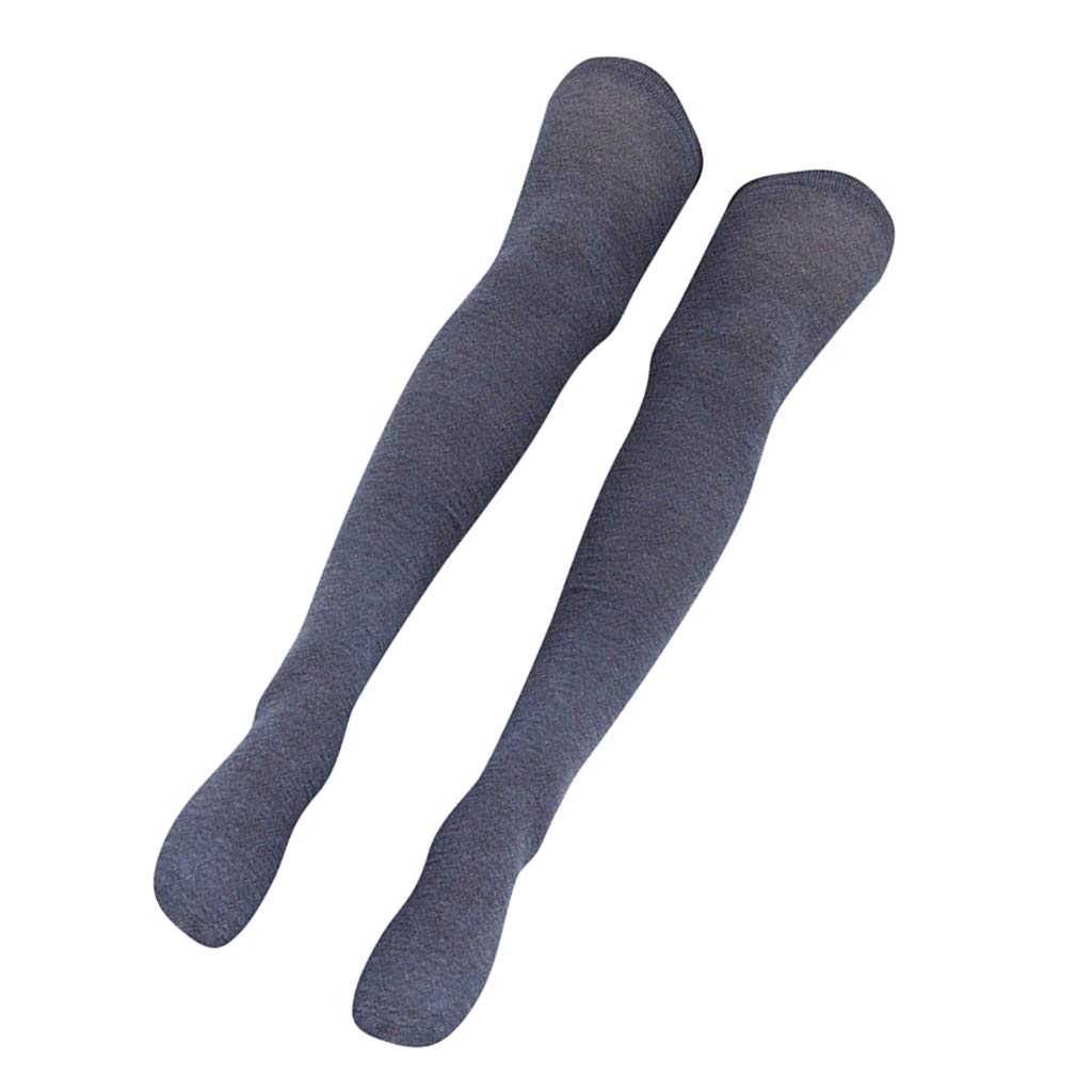 Calcetines altos hasta el muslo para mujer y niña, suaves sobre la rodilla, 71 cm, color negro
