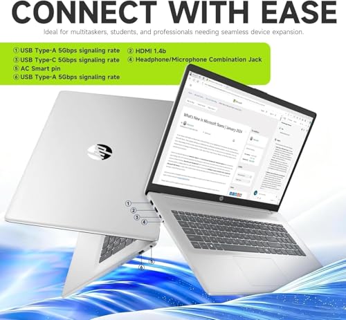 Image of HP 17 Inch Touchscreen Laptop Computer, 2026 Edition, Intel Core 5 120U, 32GB RAM, 2TB SSD, Backlit Keyboard, Large Screen, Windows 11 with Office 365 for The Web
