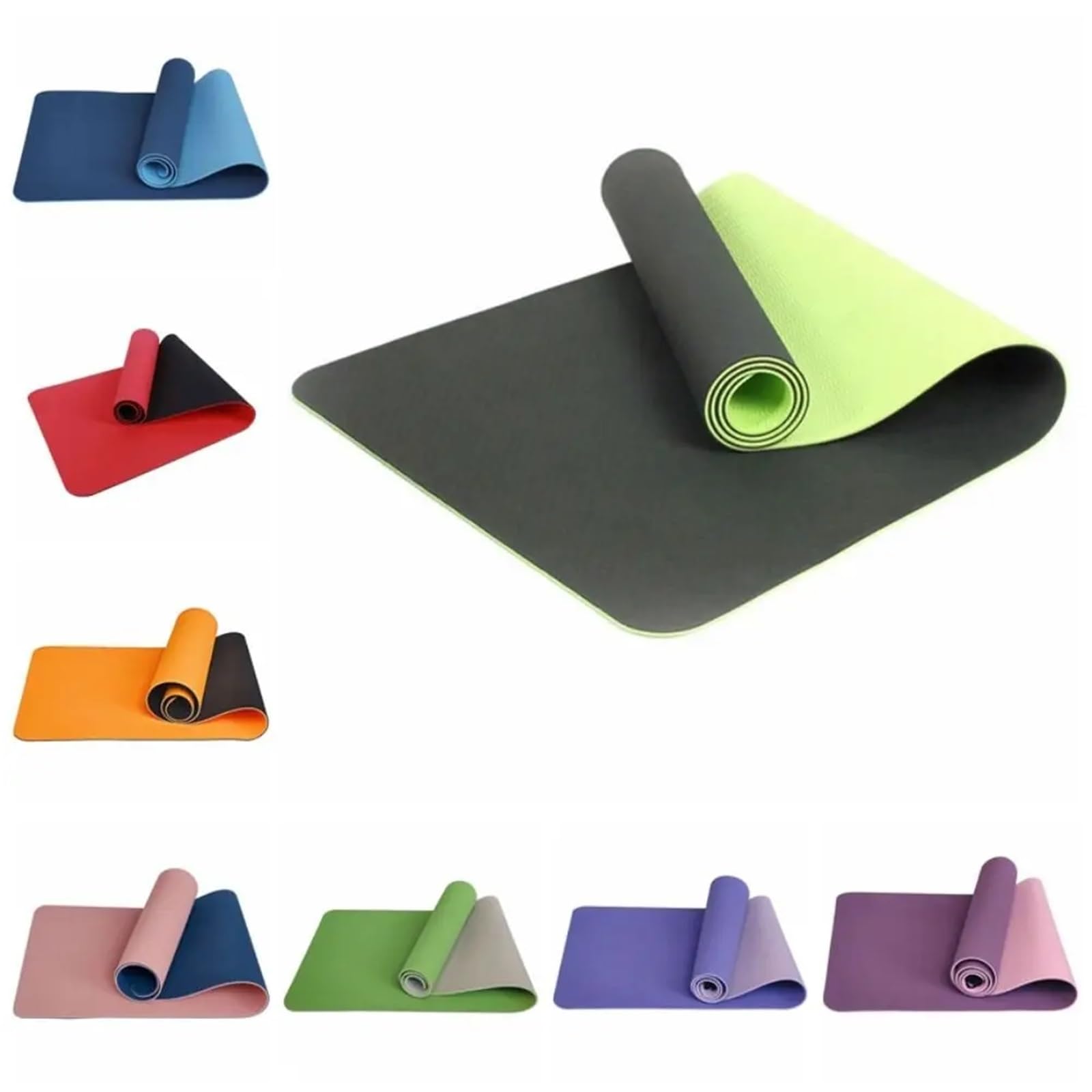 Tappetino per Yoga Tappetino Da Yoga Antiscivolo Pilates Pieghevole Fitness Su Entrambi I Lati Allenamenti Sul Pavimento per la Casa