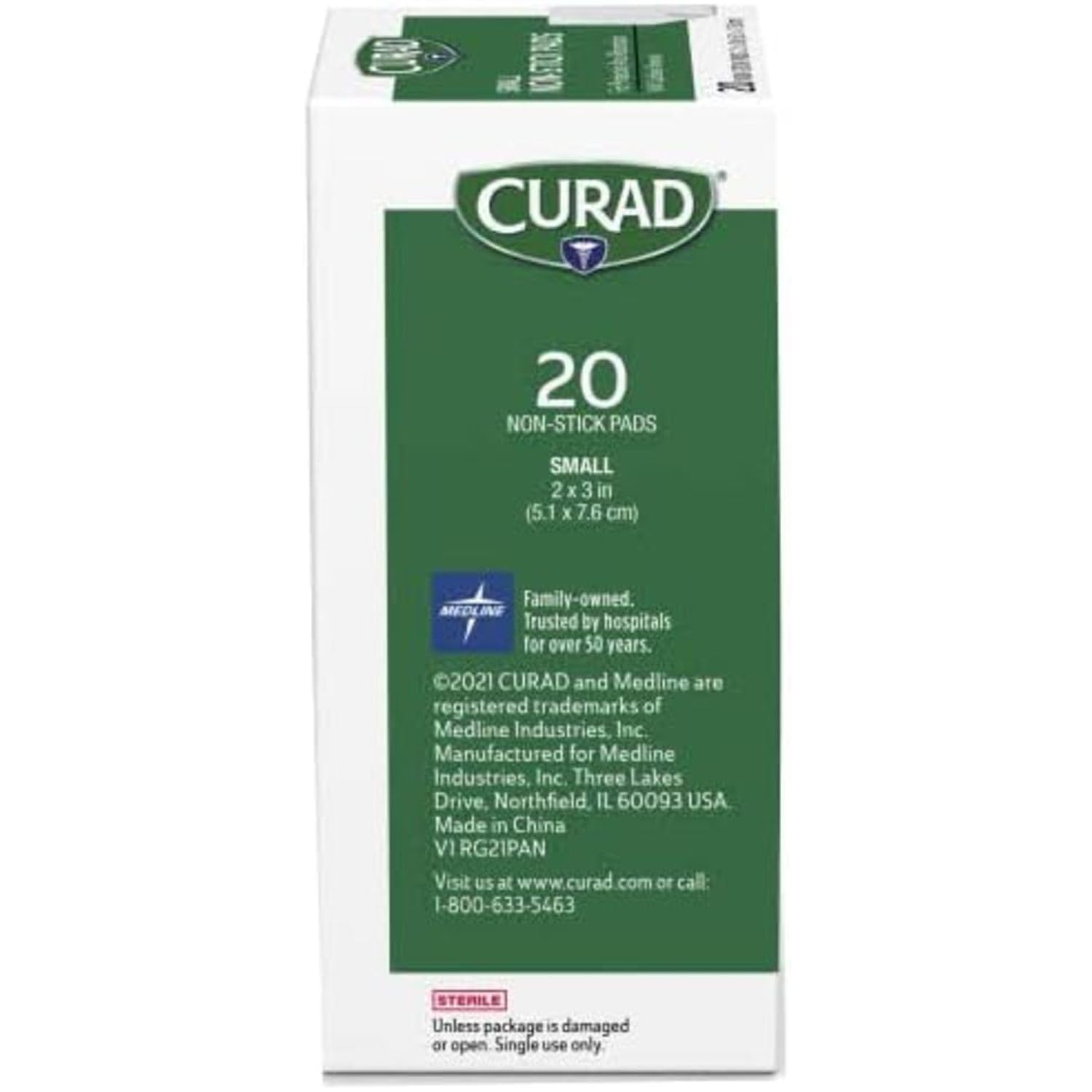 Curad Non-Stick Pads, 2 X 3 Inch(5.1 x 7.6 cm), 20 Count — Amazon image 3