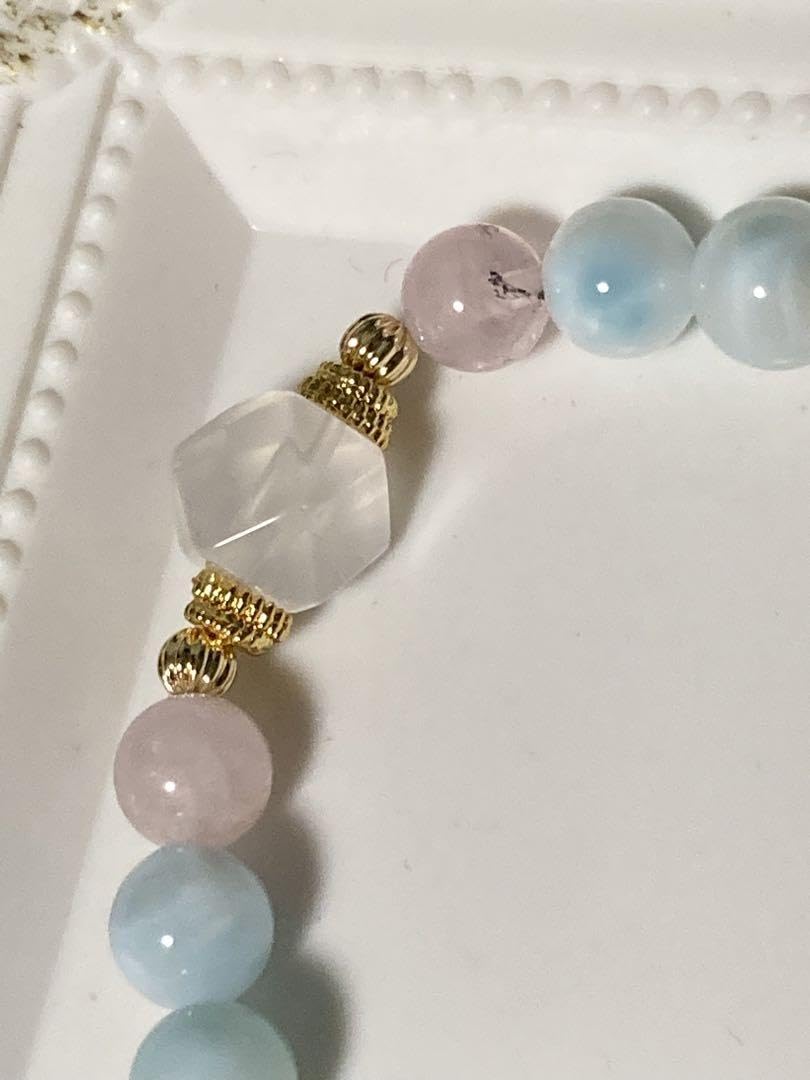 Amazon.co.jp: B252ラリマーデザインブレスレット size14 : ファッション