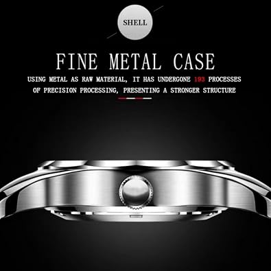 Men's Fashion Quartz Watches Ultra Thin Diamond Stainless Steel Watch Waterproof Luminous Wrist Watch (Gold)