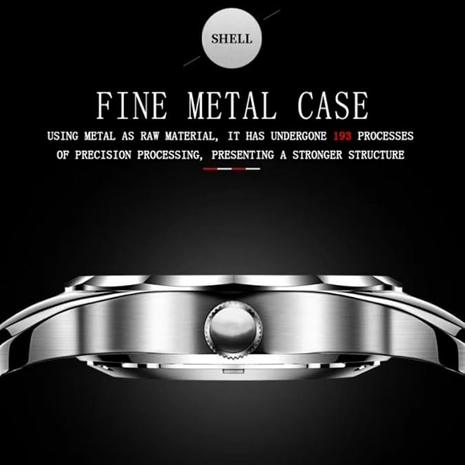 Men's Fashion Quartz Watches Ultra Thin Diamond Stainless Steel Watch Waterproof Luminous Wrist Watch (Gold)