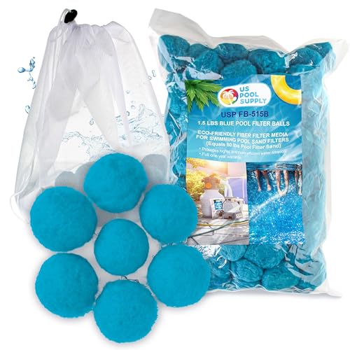 U.s. Pool Supply 1.5 Lbs Blue Pool Filter Balls For Sand Filter - Reusable Fi...