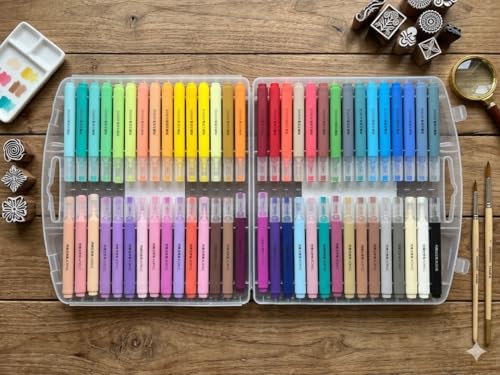Image of Shopiable Store Acrylic Paint Marker Set - Waterproof, Quick Dry, Multi-Surface (Canvas, Glass, Wood, Rock) - Fine Tip 3.5mm - Non-Toxic Art Markers for Kids & Adults (48)