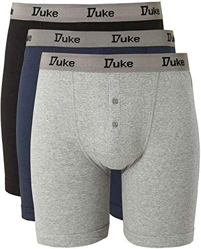 DUKE PAQUETE DE 3 CALZONCILLOS BOXERS DE ALGODÓN EN TALLA S A XL - algodón, Negro/gris/blanco, 100% algodón, Unisex Adulto, MEDIUM (32 - 33 Pulgadas)