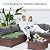 Patio Furniture Sets with Waterproof Cover, 7 Pieces Outdoor Rattan Sectional Sofa Set with Glass Table and Cushions,Wicker Patio Conversation Set for Outdoor Indoor Backyard Lawn Garden Porch (Grey)