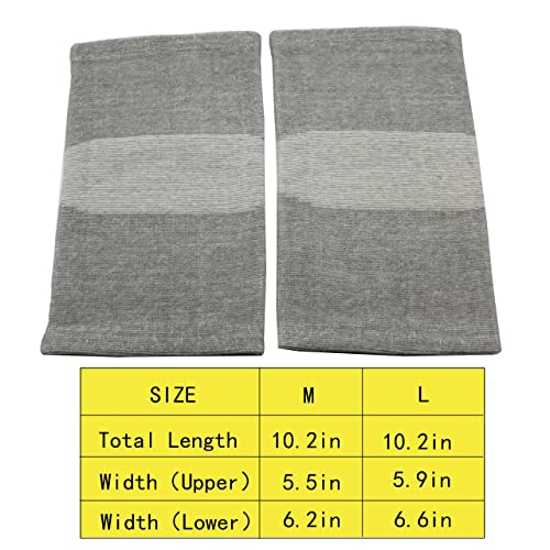 Image of JUMISEE (One Pair) Bamboo Fabric Knee Sleeves For Knee Support, Circulation Improvement & Pain Relief,Sport Compression For Running, Pain Management, Arthritis Pain Women & Men (Gray, X-Large)