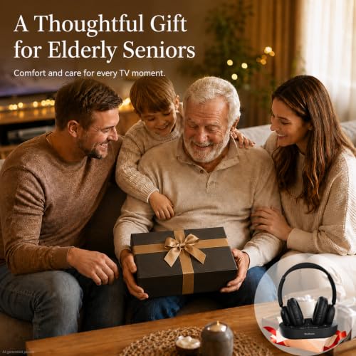 Image of Wireless Headphones for TV, TV Headphones Wireless for Seniors | Charging Dock, 65H Playtime, Low Latency, Plug-Play, Optical RCA AUX Bluetooth, Assistive Hearing Headset, Gifts for Elderly