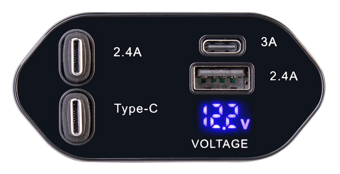 revolt Kfz-Handy-Ladegerät: 4er-Set 4in1-Kfz-USB-Ladegerät, USB-C/A, 2 USB-C-Kabel, 66 Watt (Adapter Zigarettenanzünder, Ladebuchsen Zigarettenanzünder)