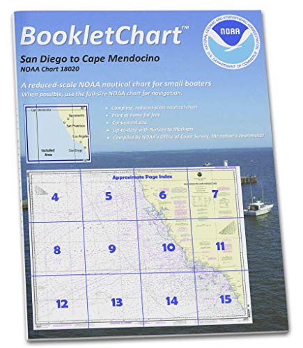 Paradise Cay Publications NOAA Booklet Chart 18020: San Diego to Cape Mendocino