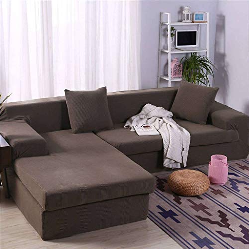 HUANXA 4seat Couch Cover,Elastic Chaise Longue Cover Stretch Sofa Covers Jacquard Soft Fabric(If Your Sofa Is An L-shaped Corner Sofa,You Need To Buy Two)-H-Four person(230 * 300cm)