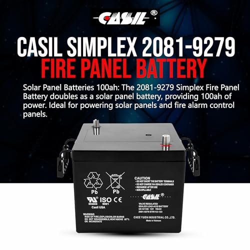 Casil Simplex 2081-9279 12V 110Ah Battery – High-Performance Replacement for Simplex Fire Panels, Reliable Long-Lasting Power, Maintenance-Free AGM Design for Safety Systems - Thumbnail 2