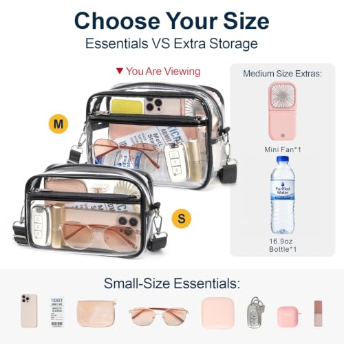 Image of PACKISM Clear Bag for Stadium Events - Small Clear Purses for Women Stadium Crossbody for Game Day, Festival, Concerts